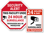 24 Hour Surveillance Signs