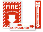 Directional Fire Extinguisher Signs