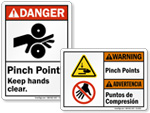 ANSI Pinch Point Signs