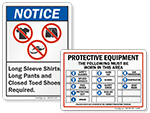 Body Limbs Protection Signs