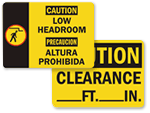 Clearance Signs