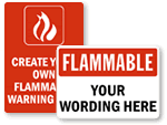 Custom Flammable Materials Signs