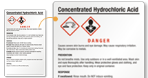 Concentrated Hydrochloric Acid Labels