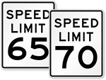 High Speed Limit Signs (60 75 MPH)
