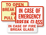 Break Glass in Case of Emergency Labels