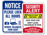 Lock Your Car Signs