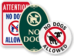 No dogs no trespassing signs