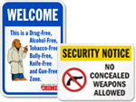 No Firearms Signs