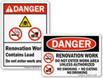 Renovation Work Area Signs