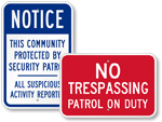 Security Patrol Signs
