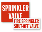 Sprinkler Shut Off Signs