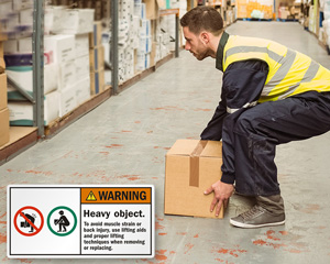 Warning Ansi Heavy Object Label