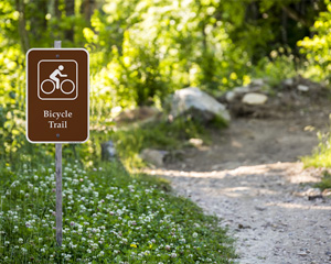 Bicycle Trail Campground Park Sign