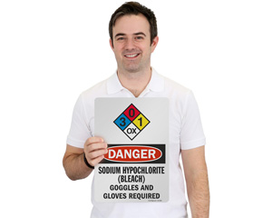 Danger Sodium Hypochlorite Sign