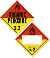 Class 5 Organic Peroxide Placards