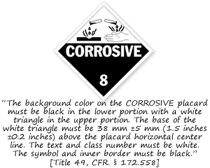 Class 8 Corrosive Placards