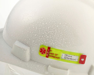 Emergency Medical Hard Hat Label