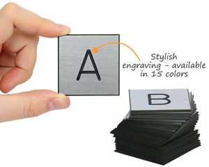 Engraved letters a-z
