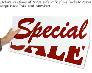 Extra large headlines for sidewalk signs
