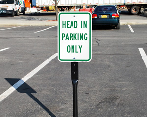 Head In Parking Signs
