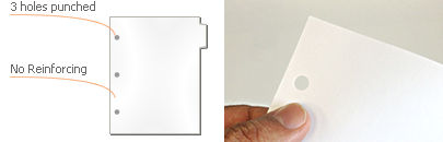 3 Holes   No Reinforced Edge