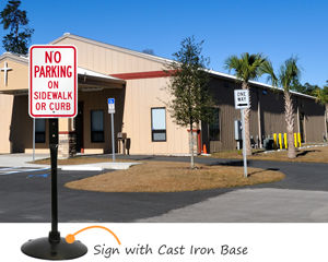 No parking on sidewalk signs