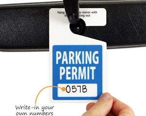 Parking permit hang tag