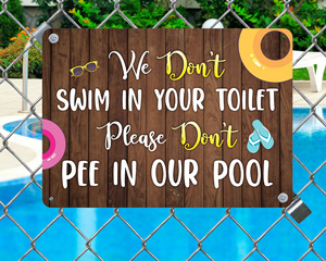 No Skinny Dipping Sign