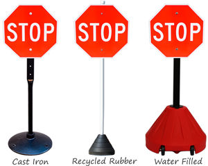 Sign bases for parking lots
