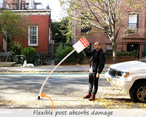 Flexible plastic sign posts