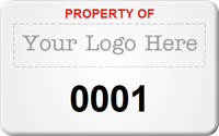 Asset Label Property of Company Name with Numbering
