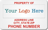 SunGuard Asset Label Add Company Name Phone Number
