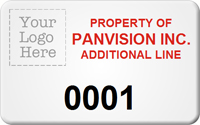 Asset Label Property of Company Name with Numbering