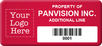 Asset Label Property of Company Name with Barcode