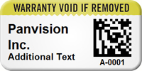 Custom 2D Warranty Void Barcode Asset Tag