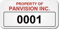 Asset Label Property of Company Name with Numbering