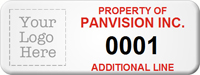 Asset Label Property of Company Name with Numbering