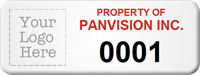 Asset Label Property of Company Name with Numbering