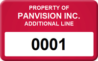 Asset Label Property of Company Name with Numbering