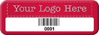 0.625" X 1.75" Custom Barcode Logo Asset Tag