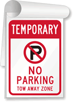 Temporary No Parking Tow Away Zone Sign Book