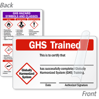 GHS Trained Certification 2 Sided Wallet Card