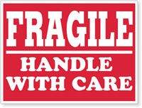 Fragile Handle Care Red Label
