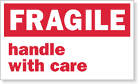 Fragile Handle Care Label