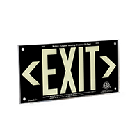 Black background wording EXIT