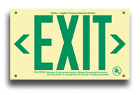 Double Sided unframed EXIT Sign EXIT in green