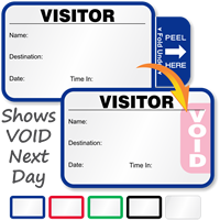 Time Expiring Small 1 Day Voiding Visitor Pass