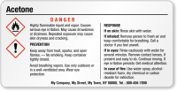 Customizable GHS Label Add Chemical Name Pictos Hazards