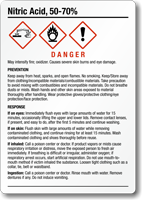 Nitric Acid 50 70% Chemical GHS Label 5in. x 3.5in.