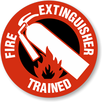 Fire Extinguisher Trained Hard Hat Decals